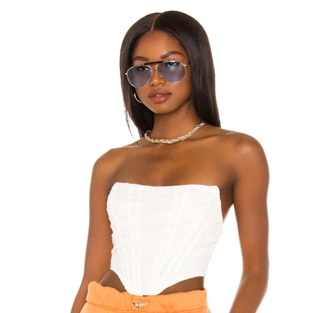 Superdown Savannah Corset Top in White